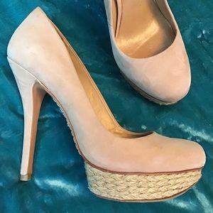 SCHUTZ platform stiletto heels jute wrap 7 7.5